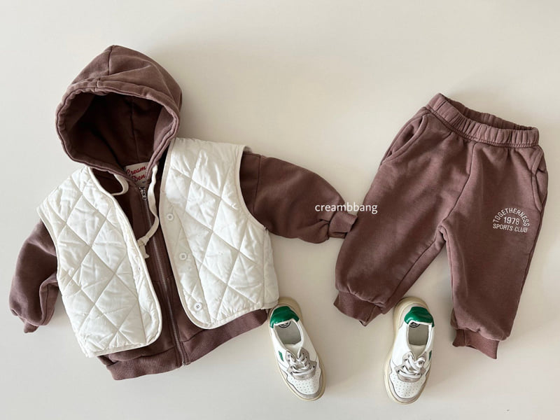Cream Bbang - Korean Children Fashion - #prettylittlegirls - Fleece Embroidery Training Pants - 10