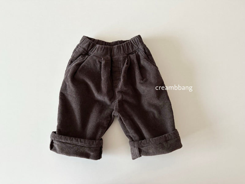 Cream Bbang - Korean Children Fashion - #toddlerclothing - Fleece Corduroy Two Tuck Wide Pants - 4