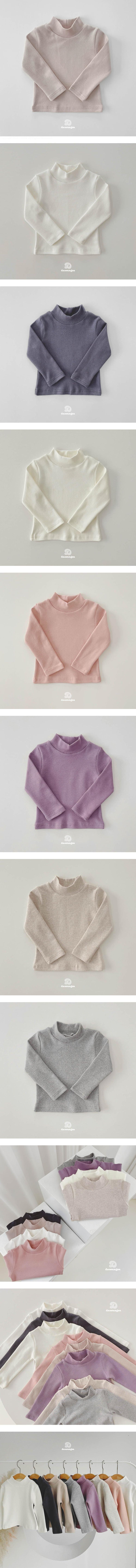 Dae Sung Sa - Korean Children Fashion - #childrensboutique - Peach Basic Turtleneck Tee