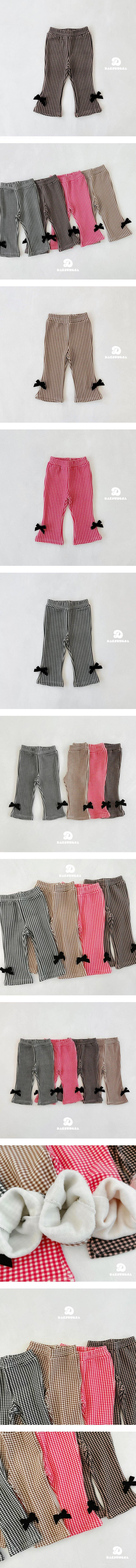 Dae Sung Sa - Korean Children Fashion - #kidsshorts - Mink Check Bootcut Pants