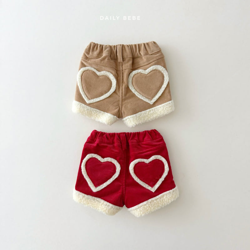 Daily Bebe - Korean Children Fashion - #Kfashion4kids - Fluffy Heart Shorts