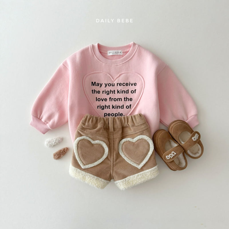 Daily Bebe - Korean Children Fashion - #childofig - Fluffy Heart Shorts - 9