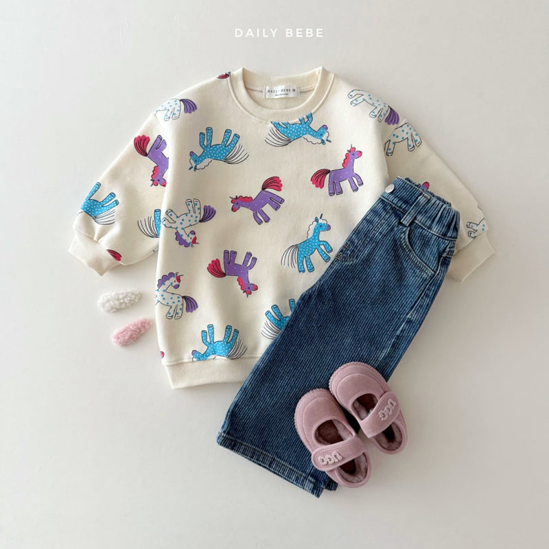 Daily Bebe - Korean Children Fashion - #childofig - Brushed Denim Pants - 10