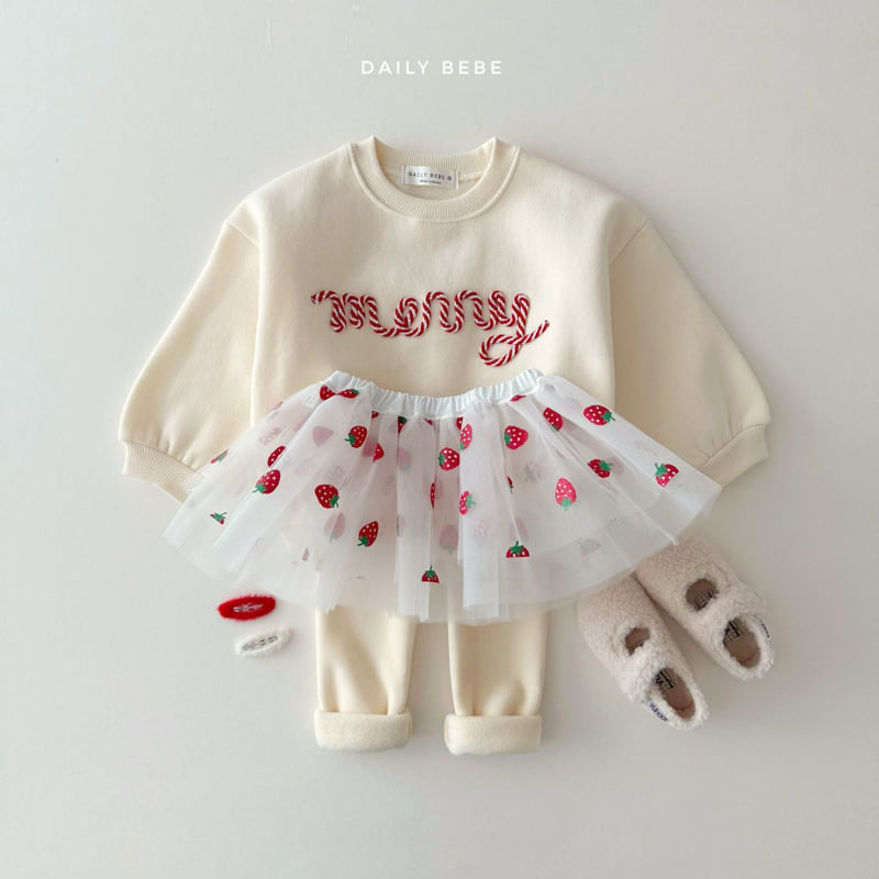 Daily Bebe - Korean Children Fashion - #childofig - Embroidered Merry Sweatshirt - 11