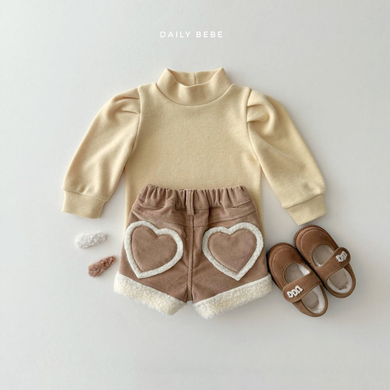 Daily Bebe - Korean Children Fashion - #childrensboutique - Fluffy Heart Shorts - 10