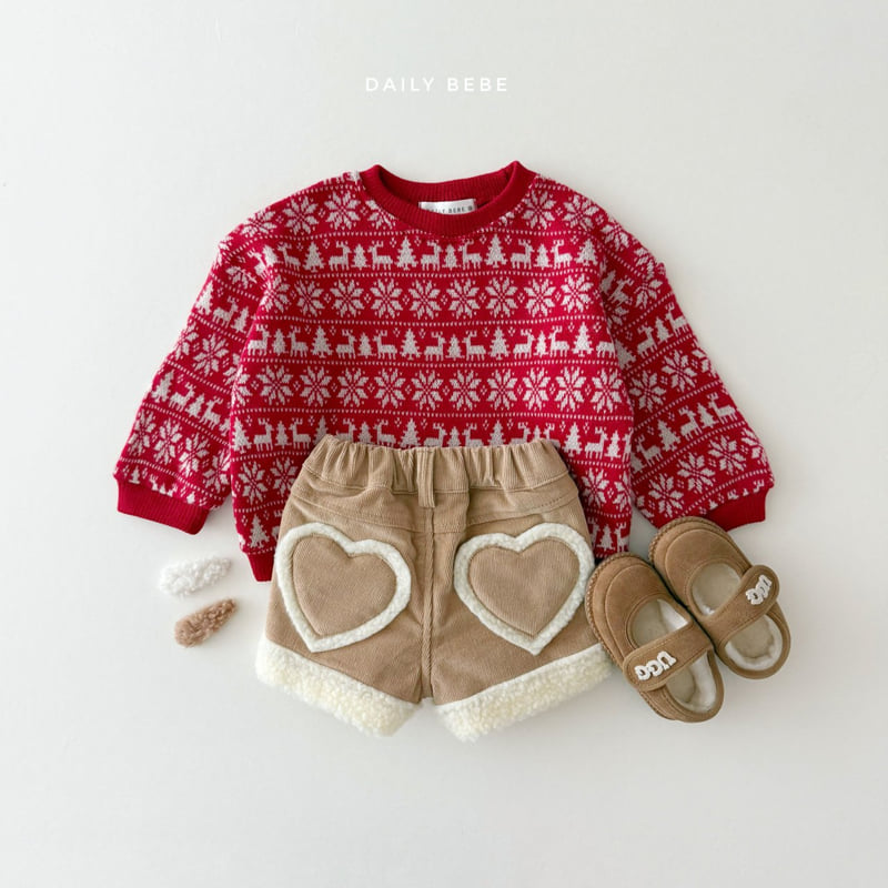 Daily Bebe - Korean Children Fashion - #discoveringself - Fluffy Heart Shorts - 12