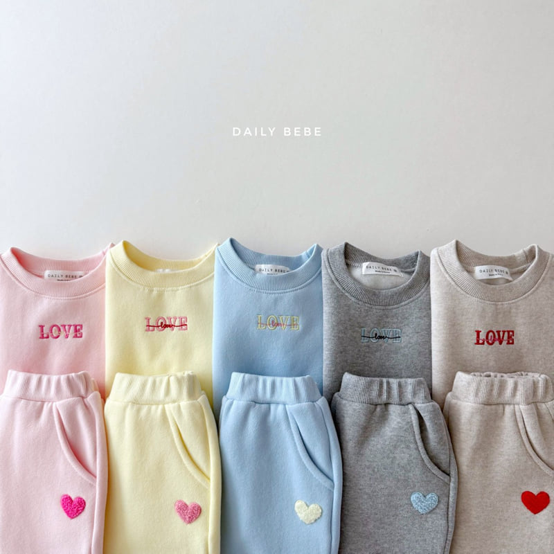 Daily Bebe - Korean Children Fashion - #fashionkids - Love Jogger Set