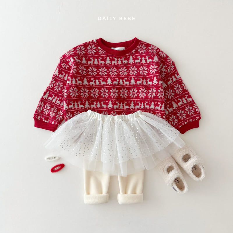 Daily Bebe - Korean Children Fashion - #kidsshorts - Jacquard Sweatshirt - 11