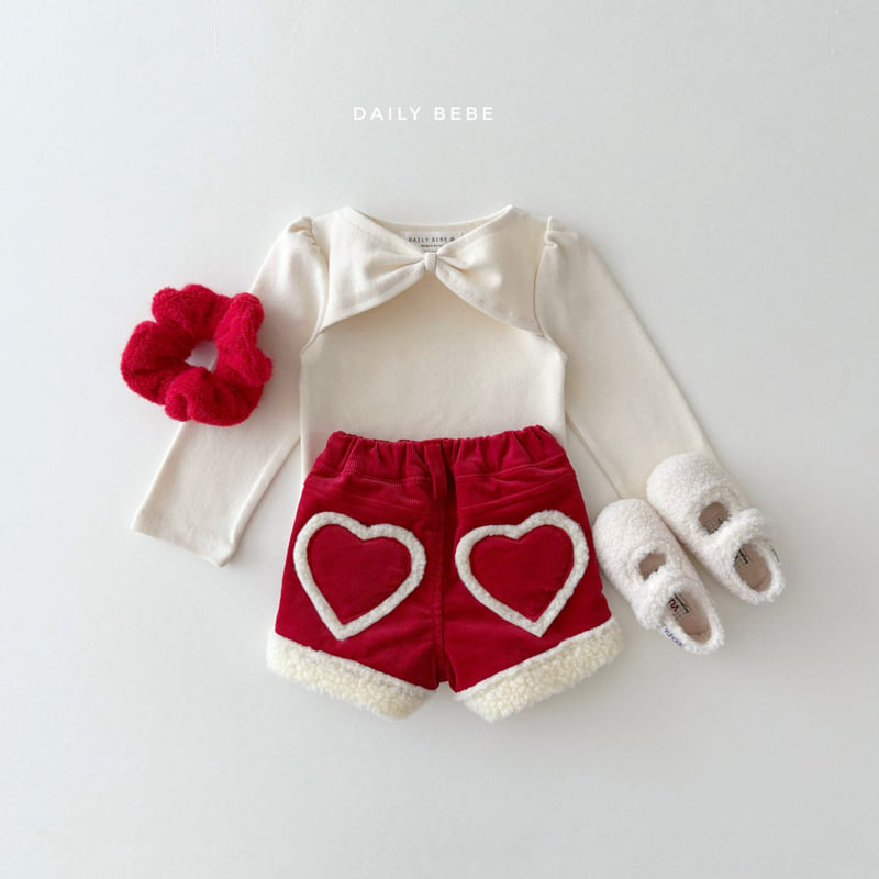 Daily Bebe - Korean Children Fashion - #kidsshorts - Ribbon Shoulder Tee - 8