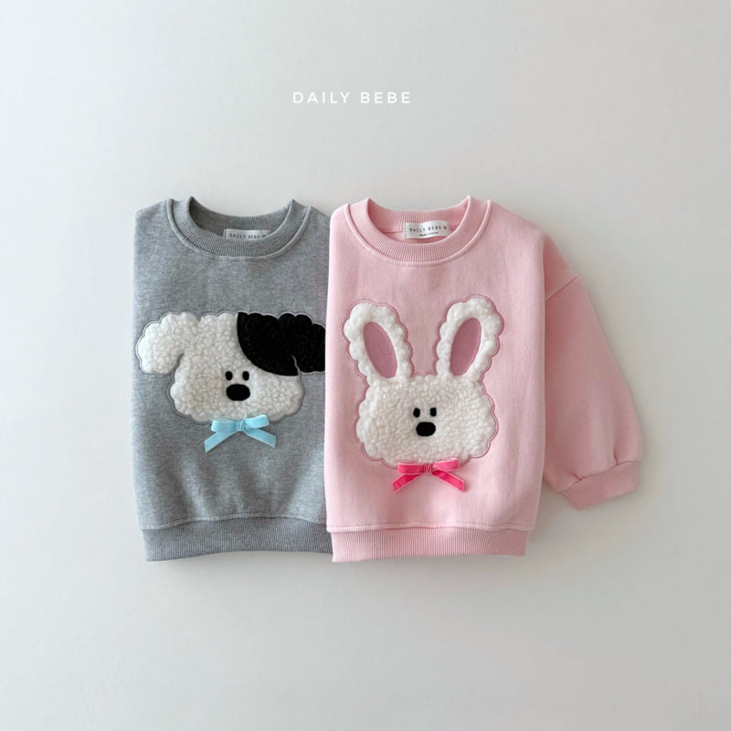 Daily Bebe - Korean Children Fashion - #kidsshorts - Fluffy Ribbon Sweatshirt