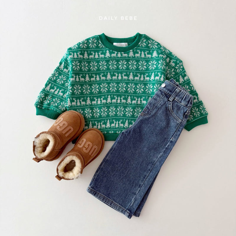 Daily Bebe - Korean Children Fashion - #kidsstore - Jacquard Sweatshirt - 12