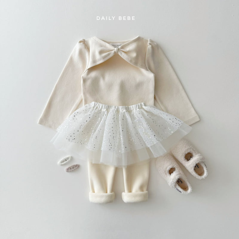 Daily Bebe - Korean Children Fashion - #kidsstore - Ribbon Shoulder Tee - 9