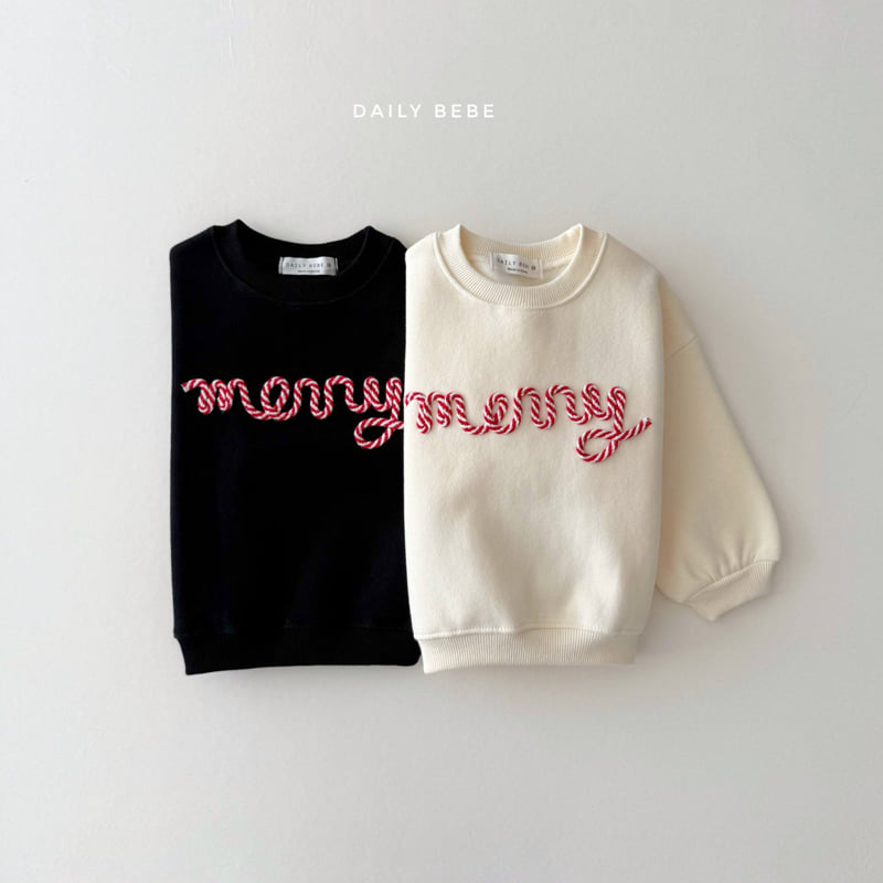 Daily Bebe - Korean Children Fashion - #kidsstore - Embroidered Merry Sweatshirt