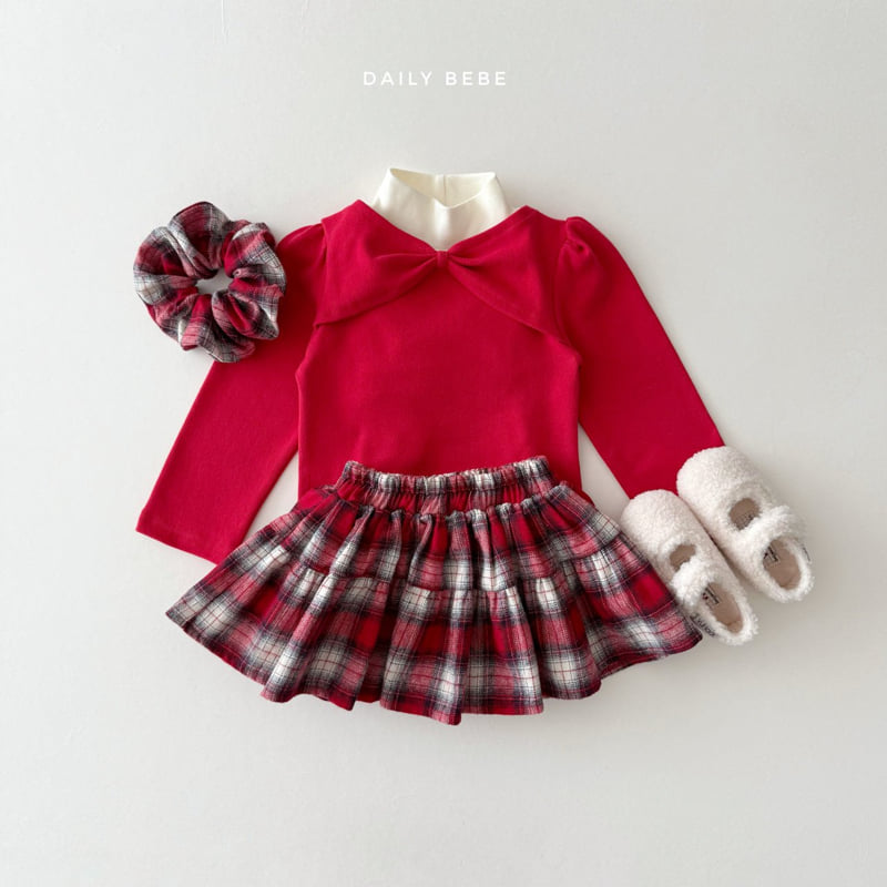 Daily Bebe - Korean Children Fashion - #kidzfashiontrend - Ribbon Shoulder Tee - 10