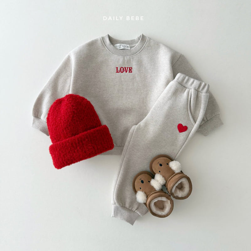 Daily Bebe - Korean Children Fashion - #kidsstore - Love Jogger Set - 4