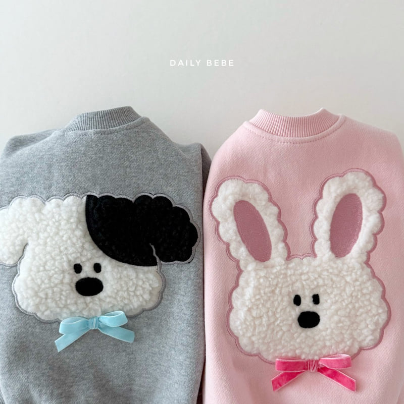 Daily Bebe - Korean Children Fashion - #kidzfashiontrend - Fluffy Ribbon Sweatshirt - 3