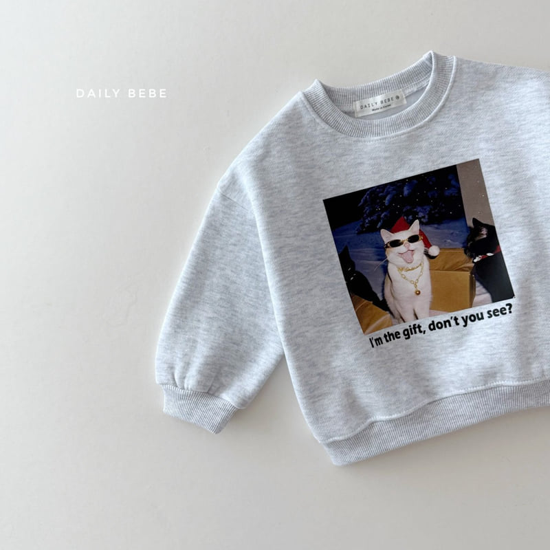 Daily Bebe - Korean Children Fashion - #littlefashionista - Santa Cat Sweatshirt - 4
