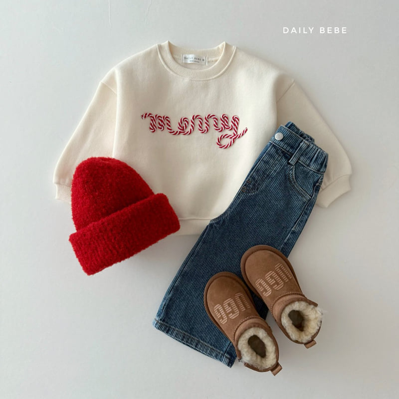 Daily Bebe - Korean Children Fashion - #magicofchildhood - Embroidered Merry Sweatshirt - 5