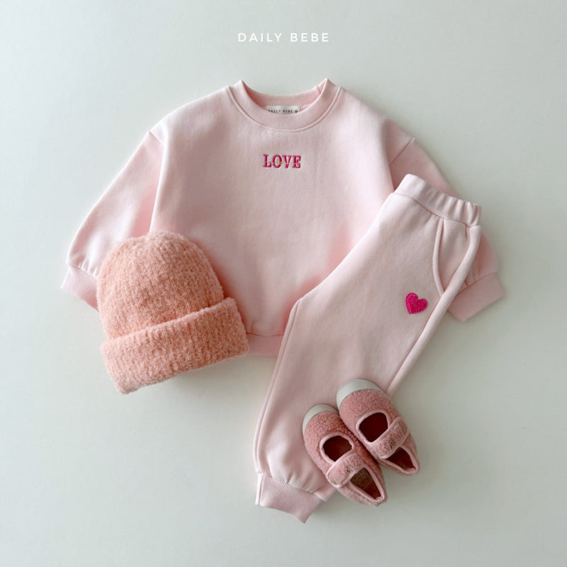 Daily Bebe - Korean Children Fashion - #minifashionista - Love Jogger Set - 8