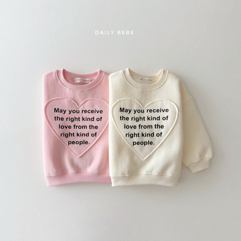 Daily Bebe - Korean Children Fashion - #minifashionista - Heart Patch Sweatshirt