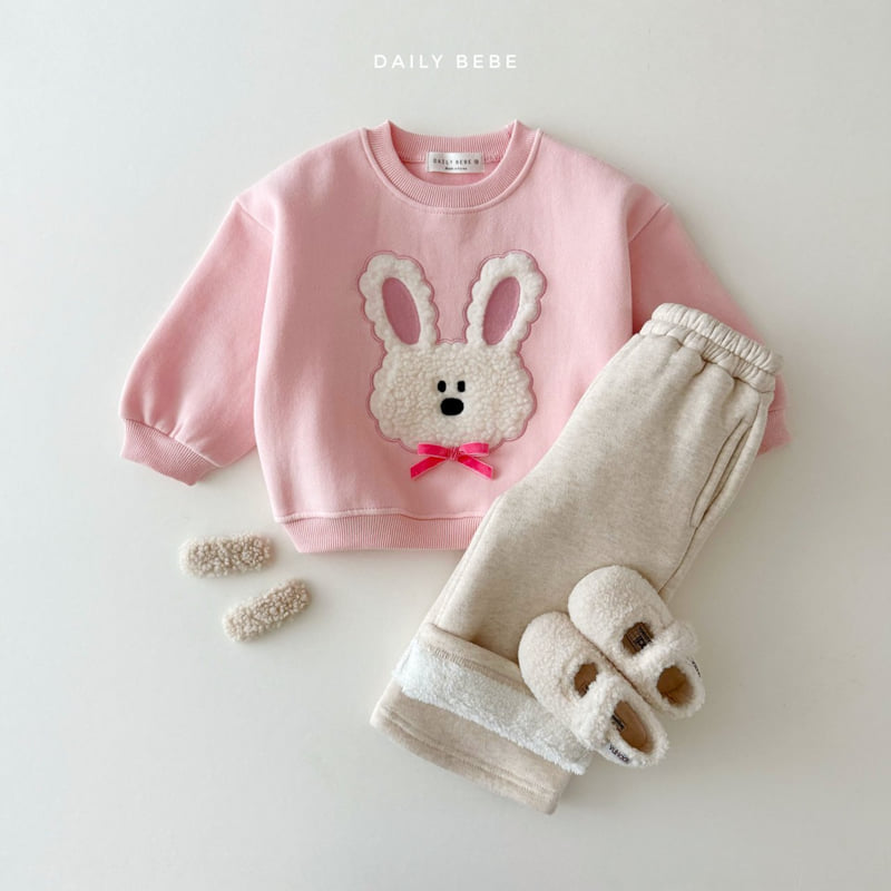 Daily Bebe - Korean Children Fashion - #prettylittlegirls - Fluffy Ribbon Sweatshirt - 8
