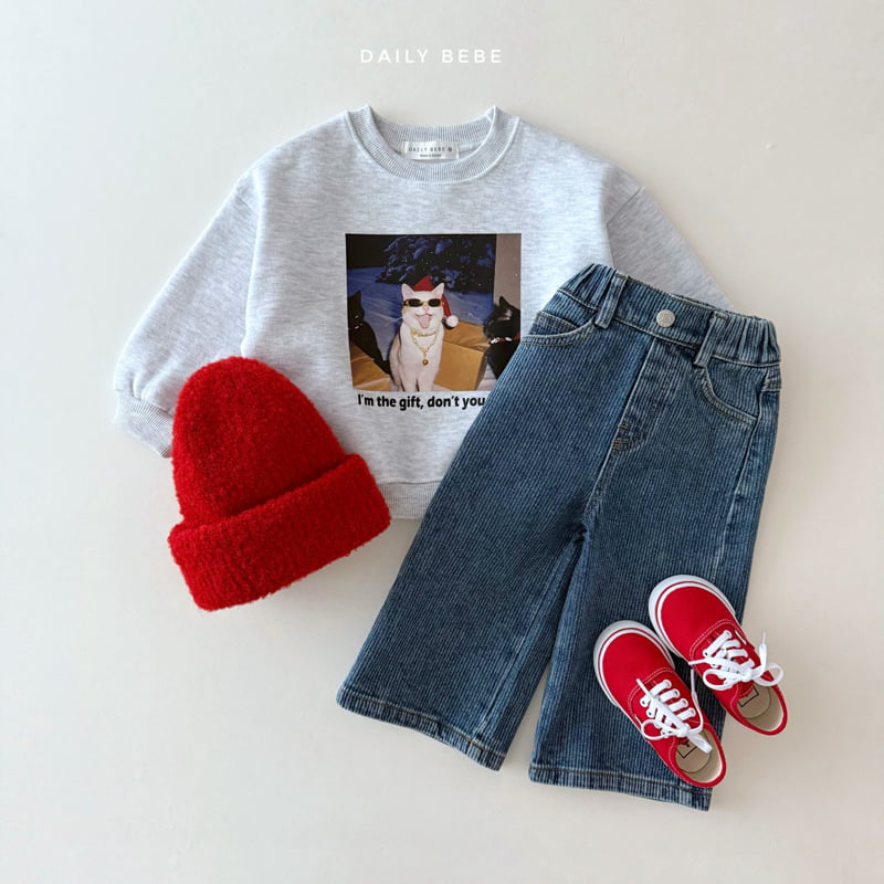 Daily Bebe - Korean Children Fashion - #prettylittlegirls - Santa Cat Sweatshirt - 6