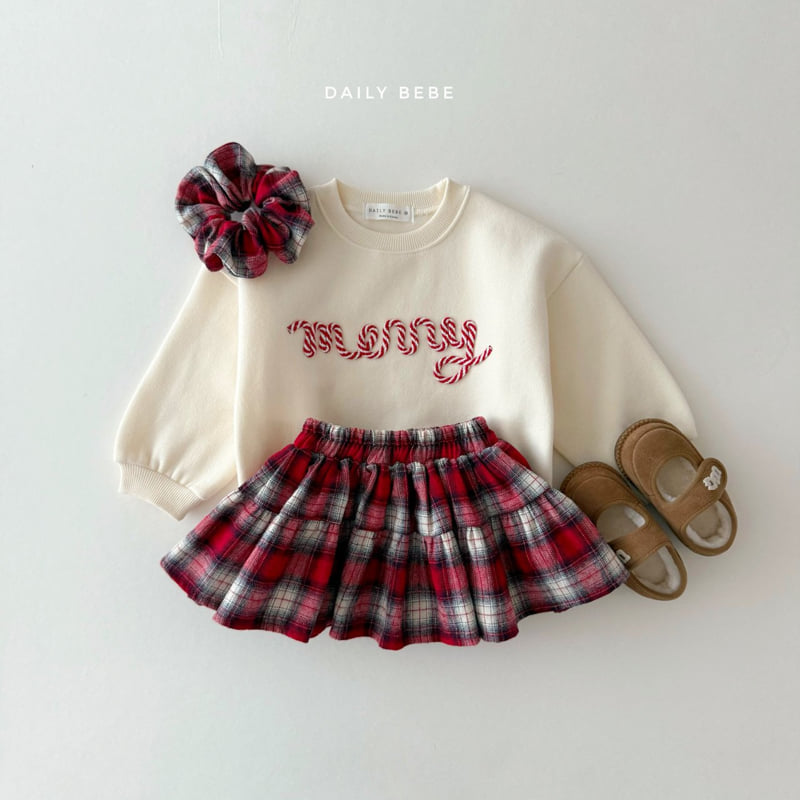 Daily Bebe - Korean Children Fashion - #prettylittlegirls - Embroidered Merry Sweatshirt - 7