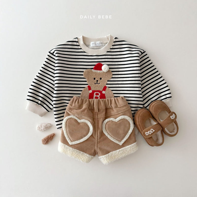 Daily Bebe - Korean Children Fashion - #toddlerclothing - Fluffy Heart Shorts - 7