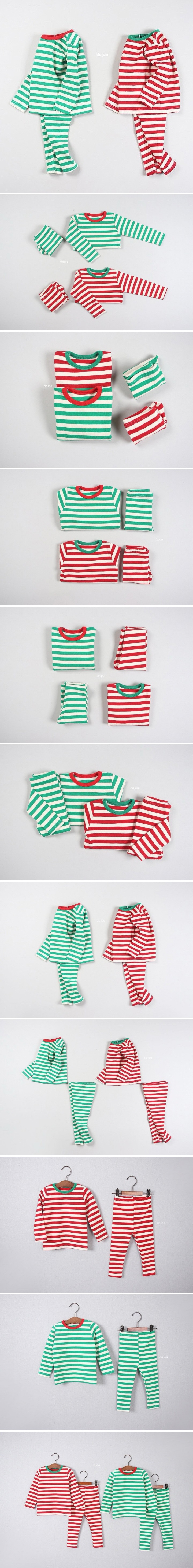 Dajoa - Korean Children Fashion - #minifashionista - Christmas Stripe Easywear - 2