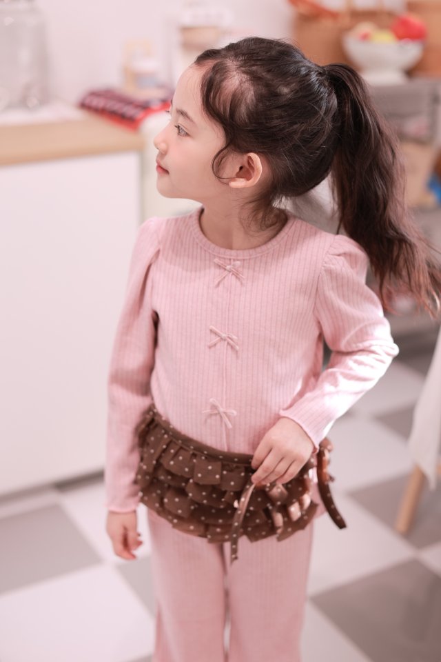 Dalla - Korean Children Fashion - #Kfashion4kids - Flow Ribbed Set - 2