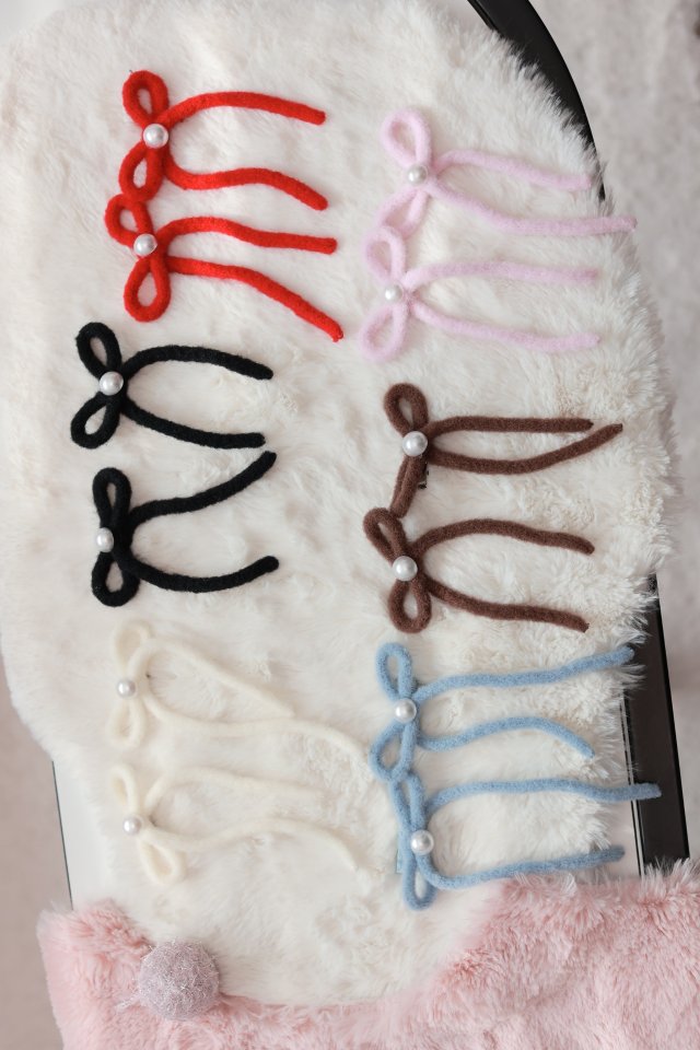 Dalla - Korean Children Fashion - #kidsshorts - Angora Ribbon Hairpin - 4