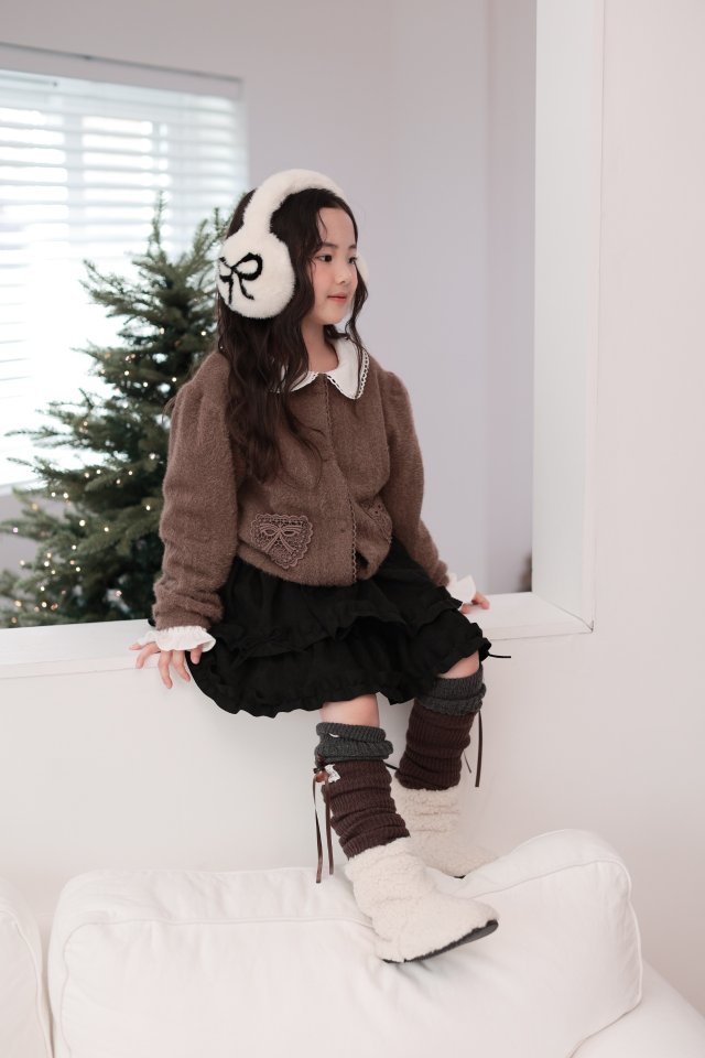Dalla - Korean Children Fashion - #kidsstore - Scarf Angora Cardigan - 11