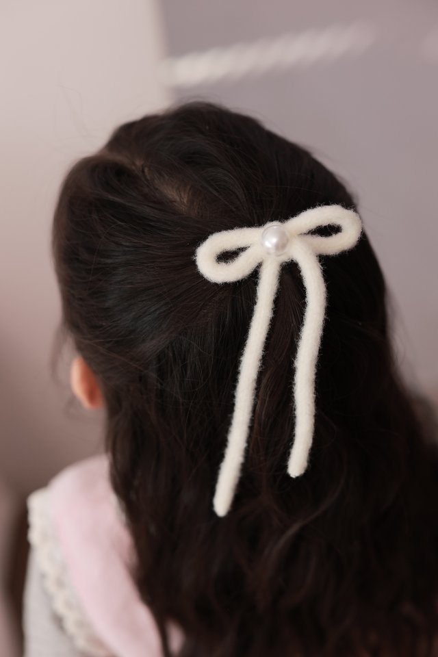 Dalla - Korean Children Fashion - #minifashionista - Angora Ribbon Hairpin - 9
