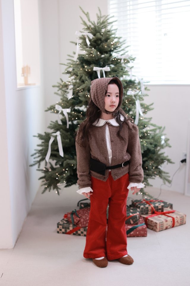 Dalla - Korean Children Fashion - #prettylittlegirls - Scarf Angora Cardigan