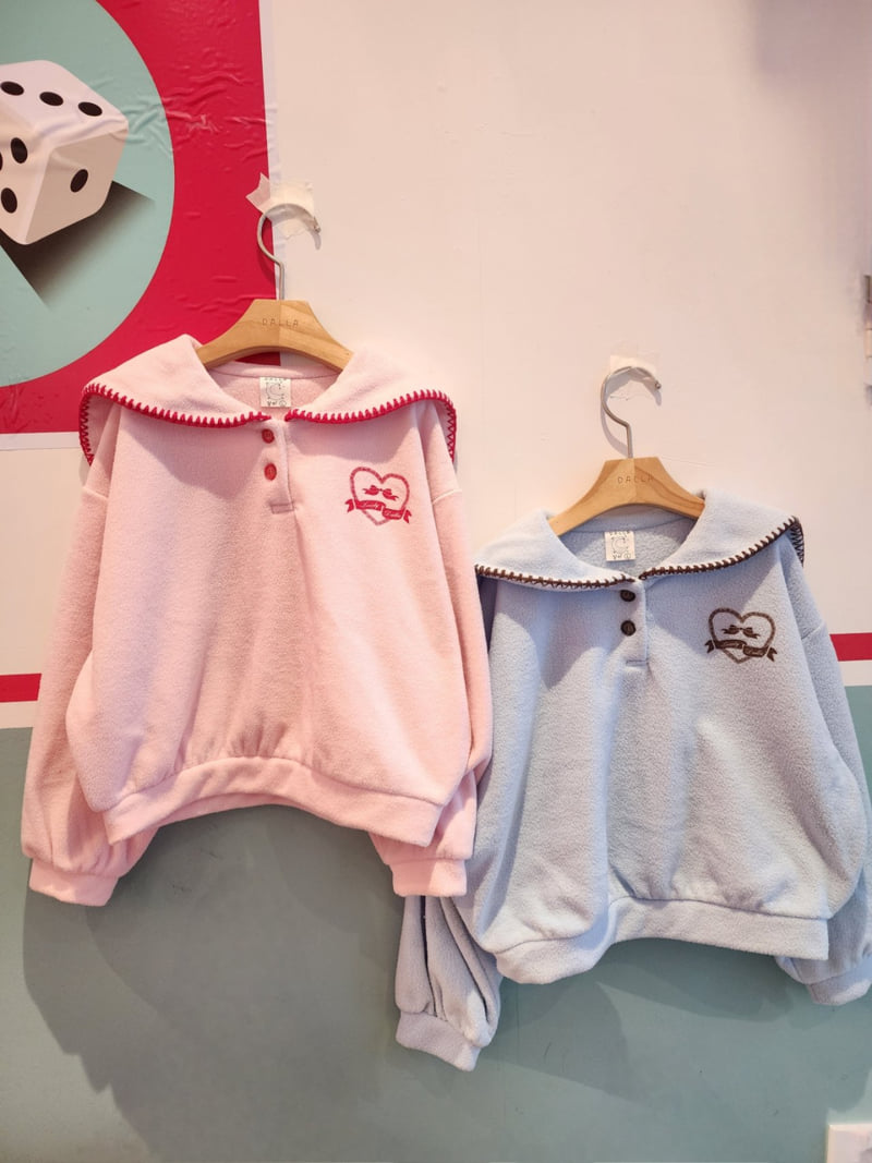 Dalla - Korean Children Fashion - #todddlerfashion - Mellow Collar Sweatshirt - 12