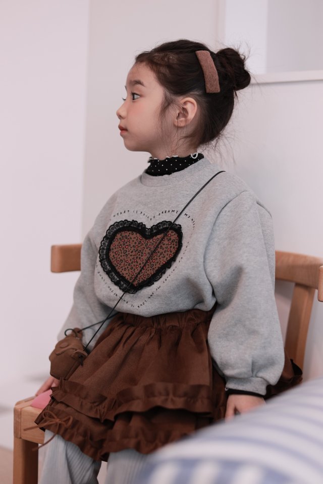 Dalla - Korean Children Fashion - #toddlerclothing - Leopard Heart Sweatshirt - 11