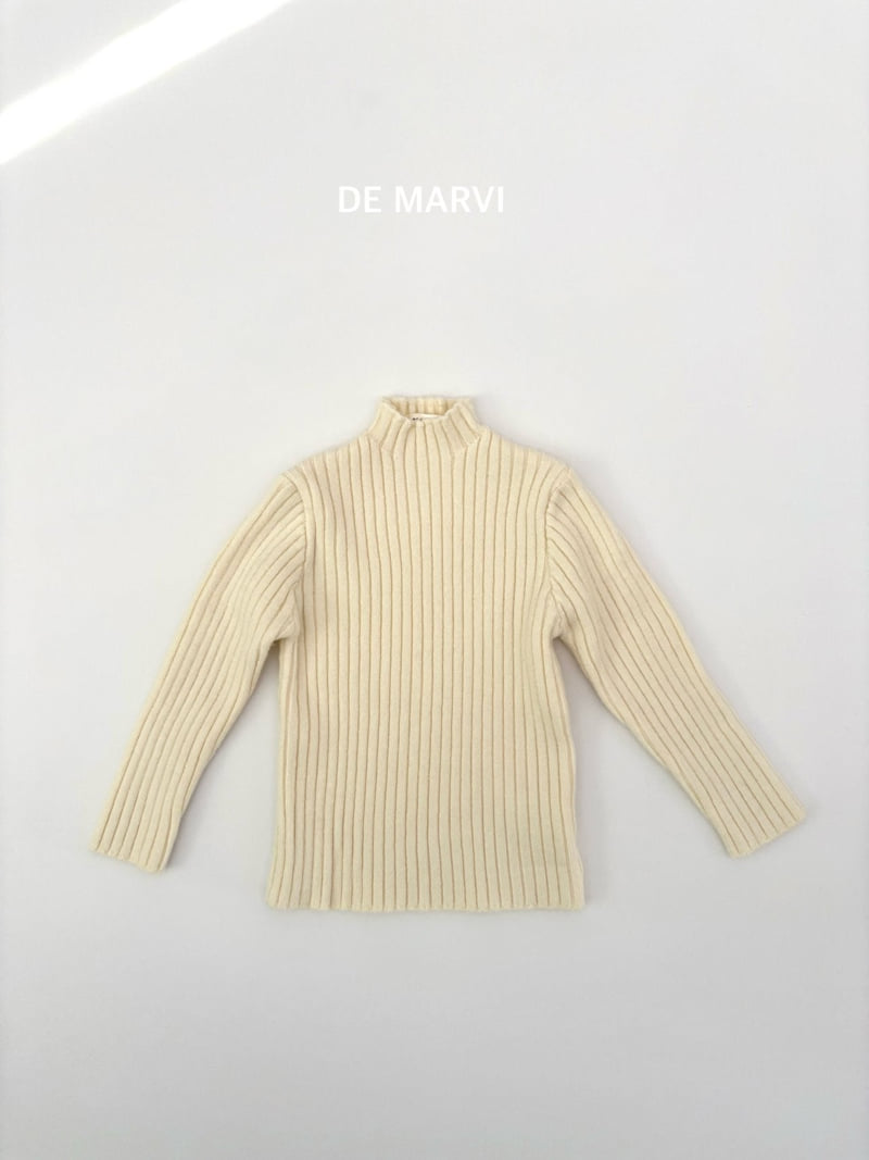 De Marvi - Korean Children Fashion - #fashionkids - Eye Knit Mock Neck Tee - 3