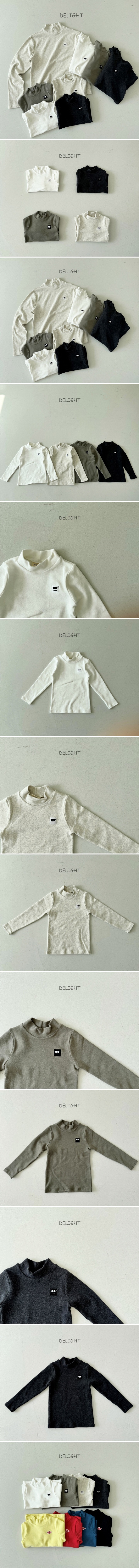 Delight - Korean Children Fashion - #toddlerclothing - Square Peach Turtleneck Tee - 2