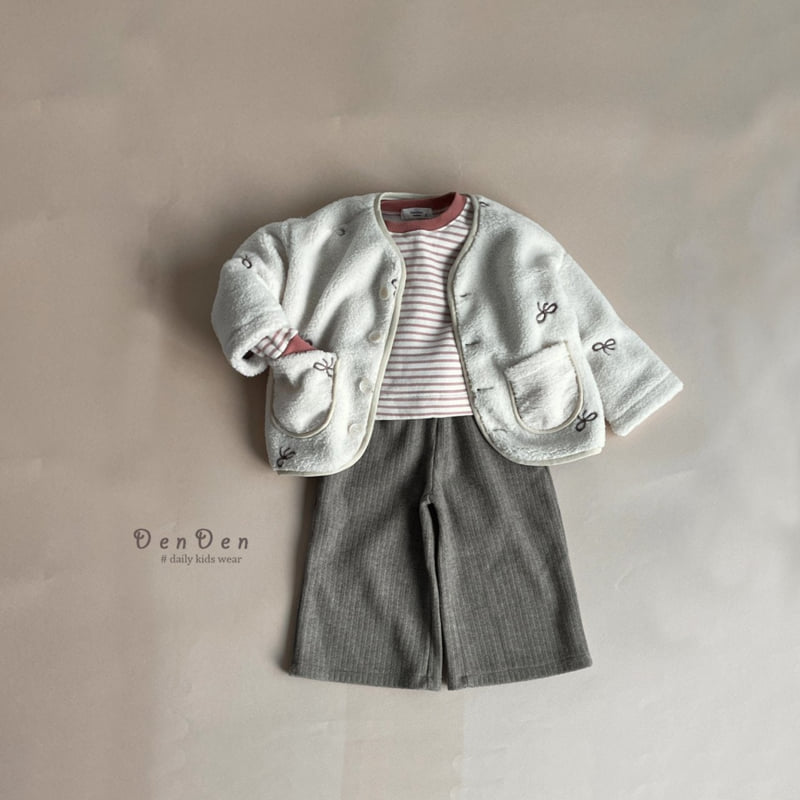 Denden - Korean Baby Fashion - #babyboutique - Ribbon Embroidery Jacket - 10