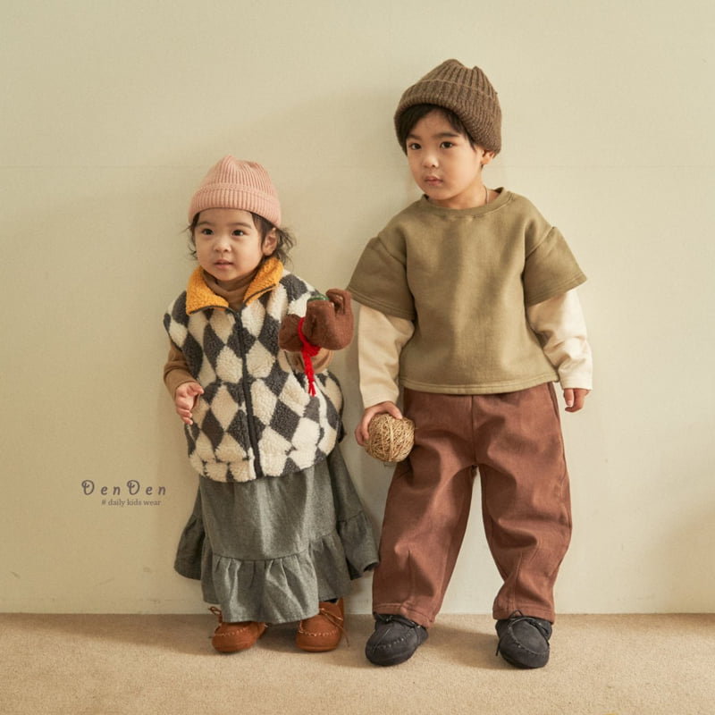 Denden - Korean Baby Fashion - #babyboutique - Tucked Bean Fleece Pants - 9