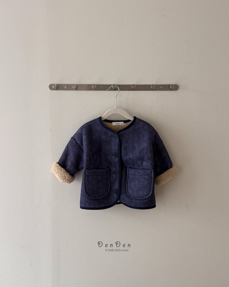 Denden - Korean Baby Fashion - #babyboutiqueclothing - Denim Fleece Jacket - 12