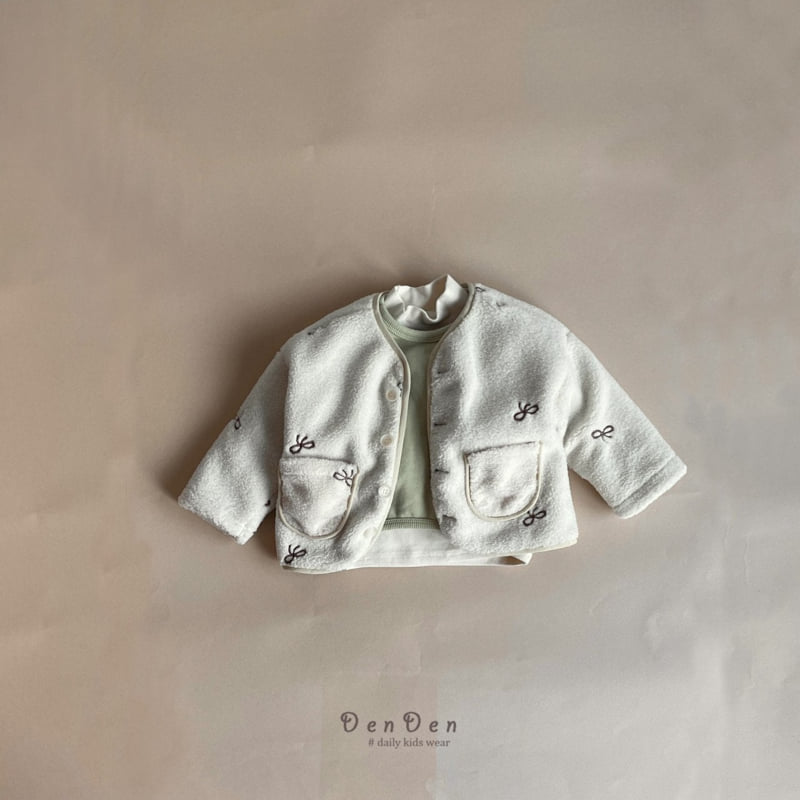 Denden - Korean Baby Fashion - #babyboutiqueclothing - Ribbon Embroidery Jacket - 11
