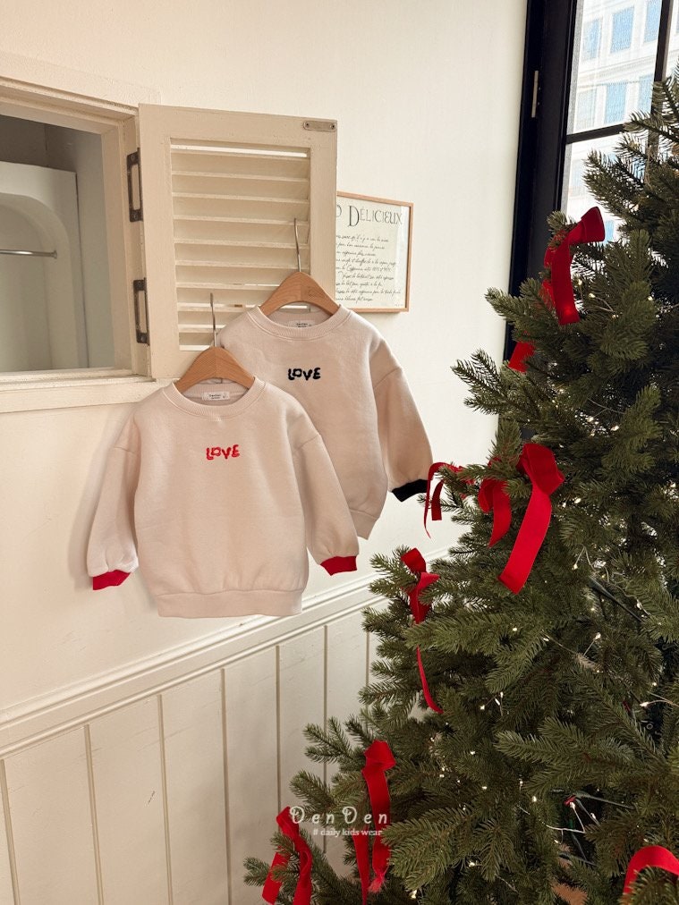 Denden - Korean Baby Fashion - #babygirlfashion - Love Embroidery Tee - 2