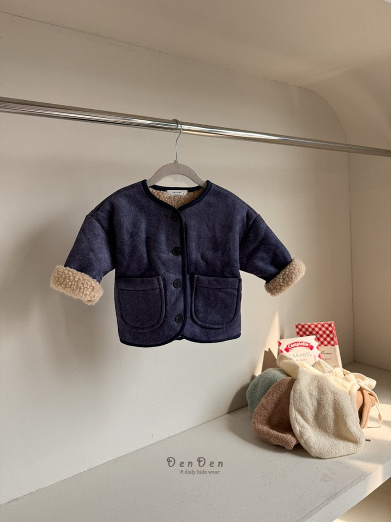 Denden - Korean Baby Fashion - #babylifestyle - Denim Fleece Jacket - 2