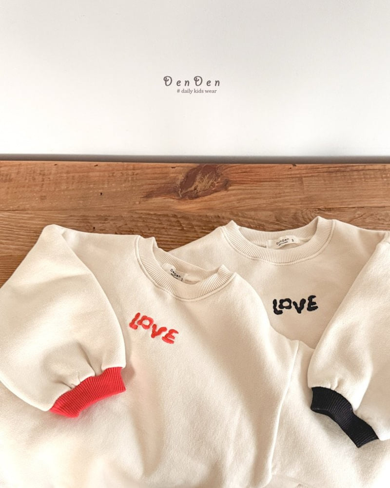 Denden - Korean Baby Fashion - #babylifestyle - Love Embroidery Tee - 3
