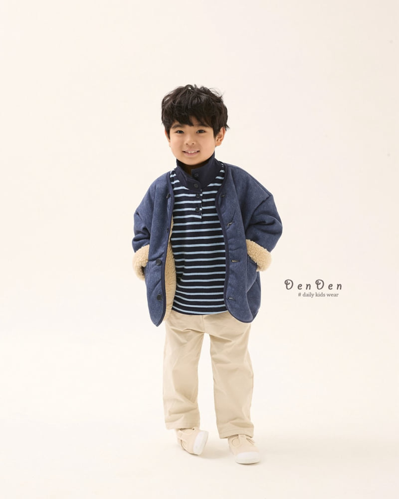 Denden - Korean Baby Fashion - #babyoninstagram - Denim Fleece Jacket - 4