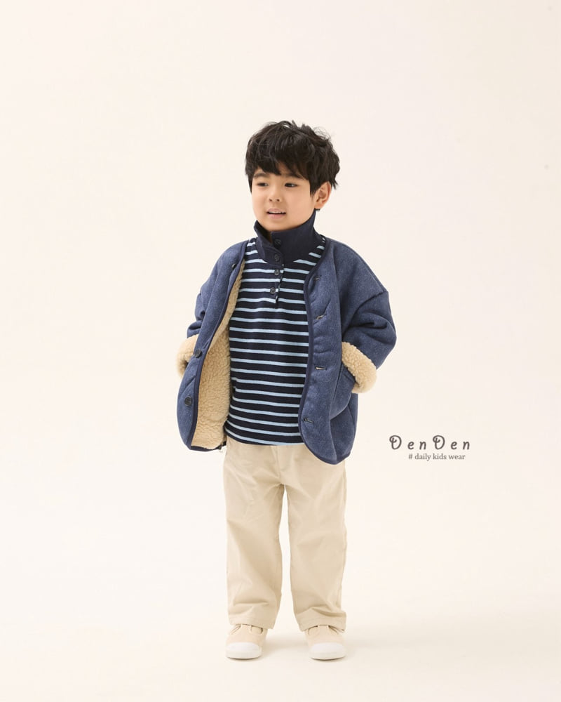 Denden - Korean Baby Fashion - #babyoutfit - Denim Fleece Jacket - 5