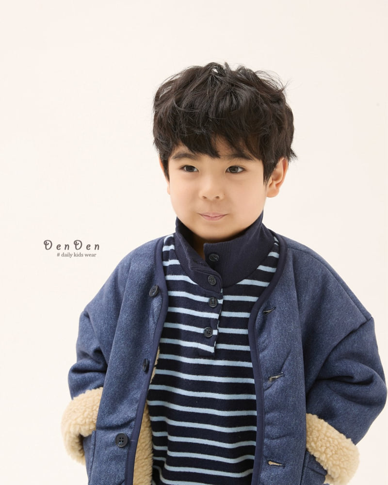 Denden - Korean Baby Fashion - #babyoutfit - Denim Fleece Jacket - 6