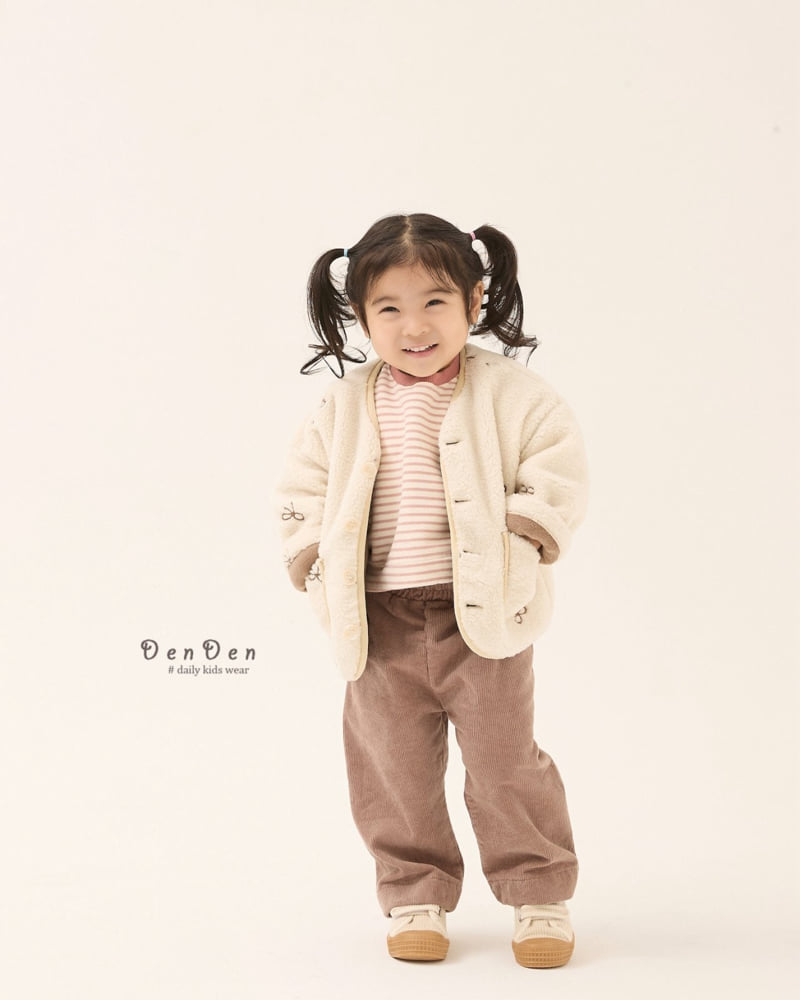 Denden - Korean Baby Fashion - #babyootd - Ribbon Embroidery Jacket - 4