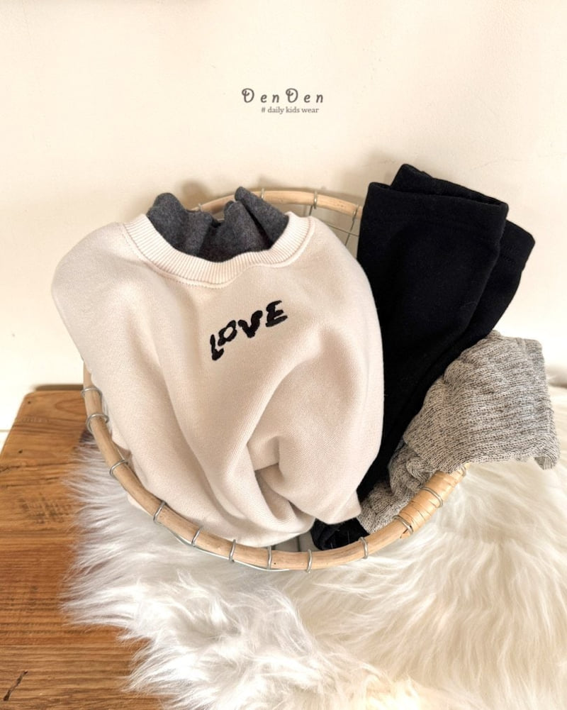 Denden - Korean Baby Fashion - #babyoutfit - Love Embroidery Tee - 6